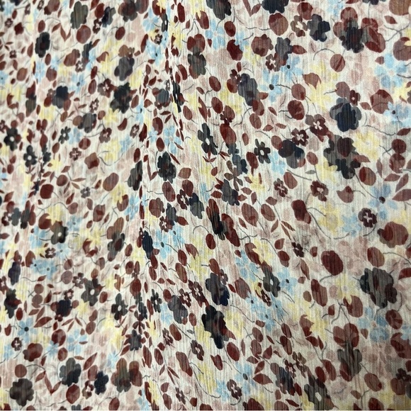 Theory Women Silk Top Small Bernetta Floral Blouse Chiffon Sheer - Picture 8 of 11